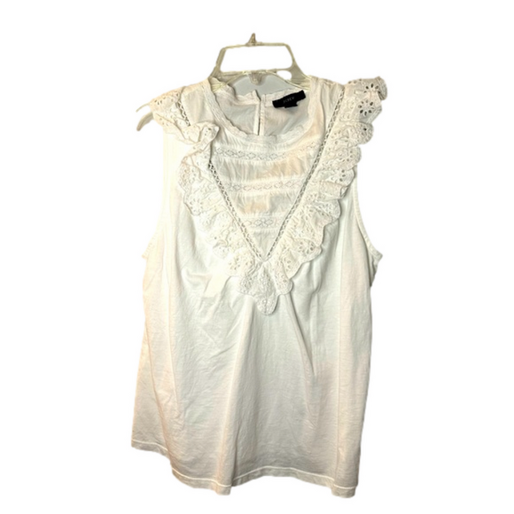 J. Crew Tops - White ruffled lace sleeveless top by j crew size small